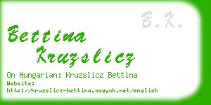 bettina kruzslicz business card